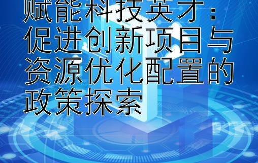 赋能科技英才：促进创新项目与资源优化配置的政策探索